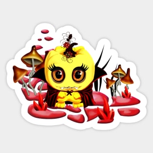 Cute little pumpkin alone in the night Sticker